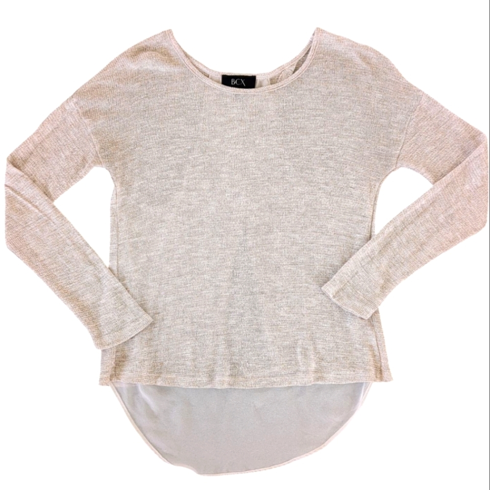 Women's Sparkly Cream Hi-Low Sweater (Size M)